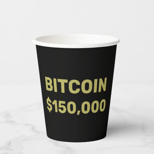 ビットコイン15万ドル達成のお祝い 紙コップ (正面)