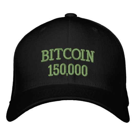 ビットコイン150000達成のお祝い 刺繍入りキャップ (正面)