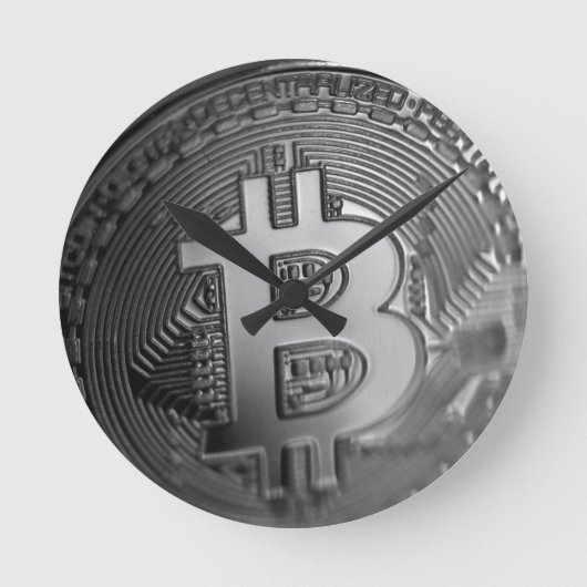 ビットコイン16 ラウンド壁時計 (正面)