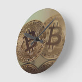 ビットコイン17 ラウンド壁時計 (傾斜)