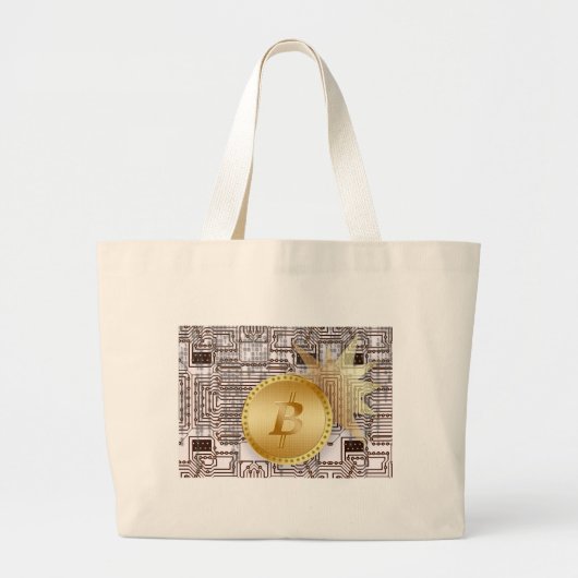 ビットコイン18 ラージトートバッグ (正面)