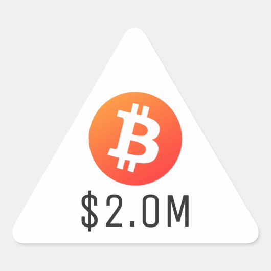 ビットコイン200万ドル（2.0Mドル）200万 三角形シール (正面)