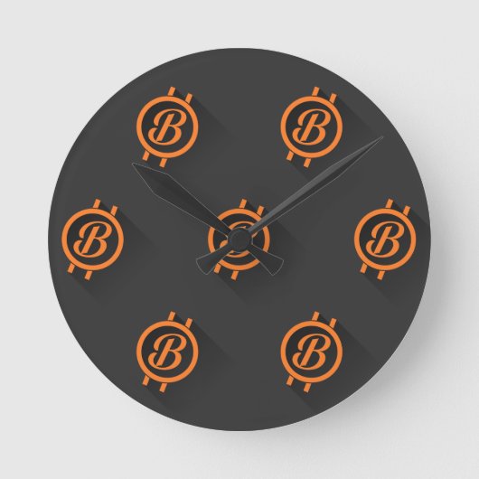 ビットコイン3 ラウンド壁時計 (正面)