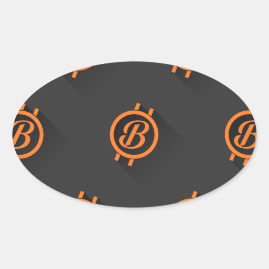 ビットコイン3 楕円形シール (正面)
