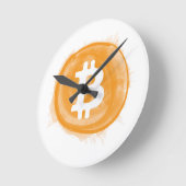 ビットコイン6 ラウンド壁時計 (傾斜)