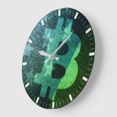 ビットコイン アメリカ ₿ (グリーン) ラージ壁時計 (傾斜)