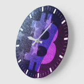 ビットコイン アメリカ ₿ (ネオン) ラージ壁時計 (傾斜)