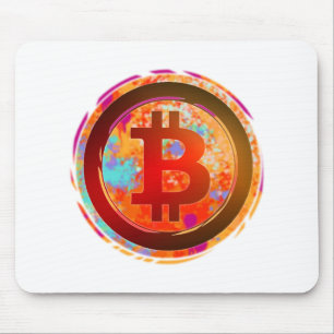 ビットコイン - カラフルな仮想通貨のお金 マウスパッド