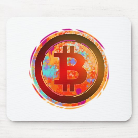 ビットコイン - カラフルな仮想通貨のお金 マウスパッド (正面)