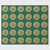 ビットコイン グリーン ラッピングペーパー (フラット)