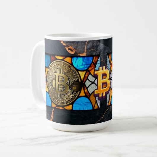 ビットコイン コーヒーマグカップ (正面左)