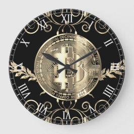 ビットコイン ゴールド コイン お金 デザイン ラージ壁時計
