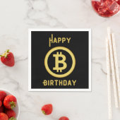 ビットコイン ゴールド 3プライ ナプキン お誕生日おめでとう スタンダードカクテルナプキン (インサイチュ)