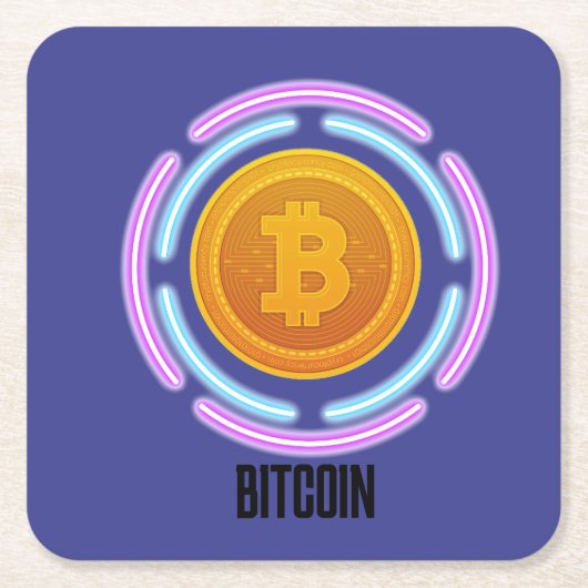 ビットコイン スクエアペーパーコースター (正面)