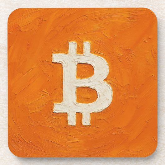 ビットコイン・スタンダード (油絵、スタイル: 1) コースター (正面)