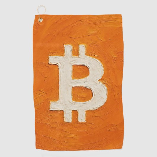 ビットコイン・スタンダード (油絵、スタイル: 1) ゴルフタオル (正面)
