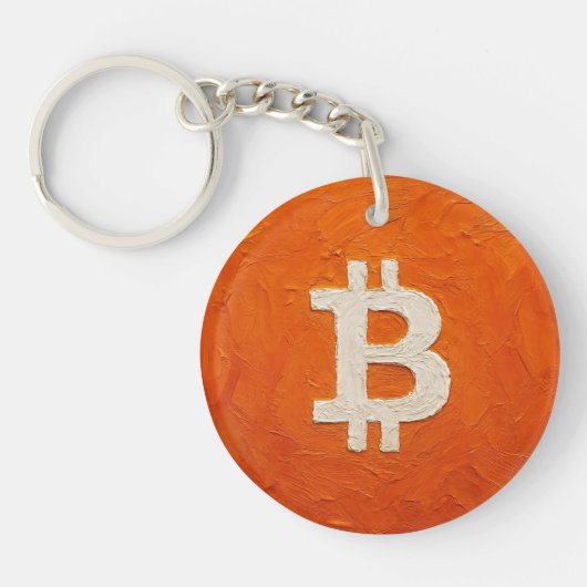 ビットコイン・スタンダード (油絵、スタイル: 2) キーホルダー (正面)