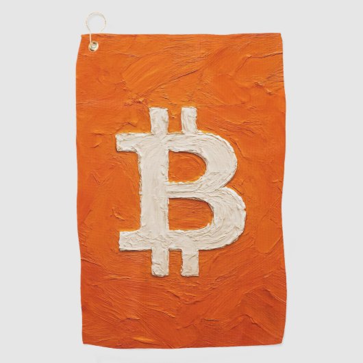 ビットコイン・スタンダード (油絵、スタイル: 2) ゴルフタオル (正面)