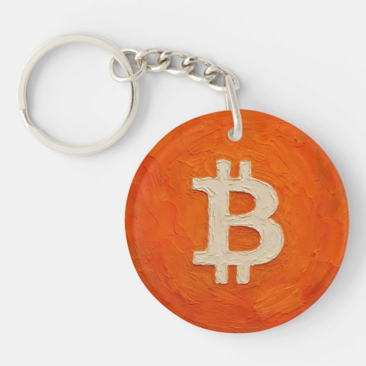 ビットコイン・スタンダード (油絵、スタイル: 3) キーホルダー (正面)
