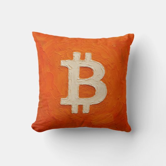 ビットコイン・スタンダード (油絵、スタイル: 3) クッション (正面)