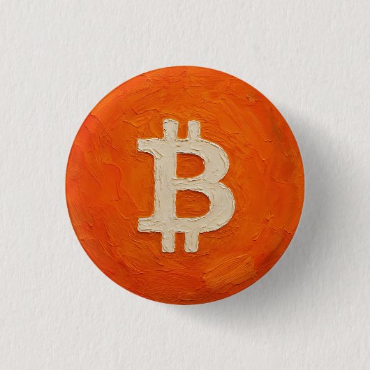 ビットコイン・スタンダード (油絵, スタイル: 3) 缶バッジ (正面)