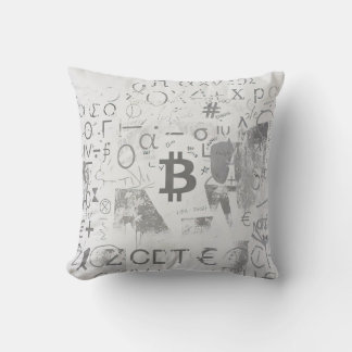 ビットコイン ストリートアート (White Painting No. 3) クッション