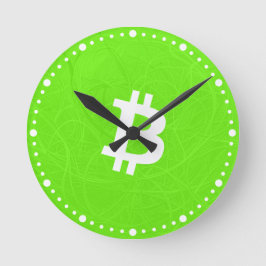 ビットコイン・ニューロン・グリーン ラウンド壁時計
