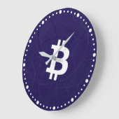 ビットコイン ニューロン ダークブルー ラージ壁時計 (傾斜)