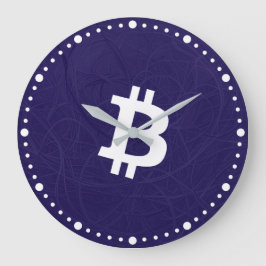 ビットコイン ニューロン ダークブルー ラージ壁時計