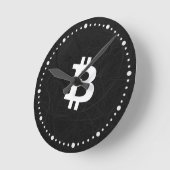 ビットコイン ニューロン ブラック ラウンド壁時計 (傾斜)