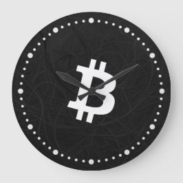 ビットコイン・ニューロン・ブラック ラージ壁時計