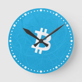 ビットコイン ニューロン ブルー ラウンド壁時計