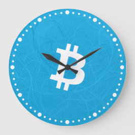 ビットコイン・ニューロン・ブルー ラージ壁時計