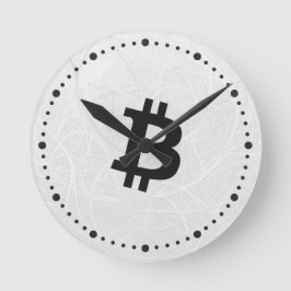 ビットコイン ニューロン ホワイト ラウンド壁時計