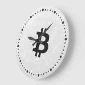 ビットコイン ニューロン ホワイト ラージ壁時計 (傾斜)