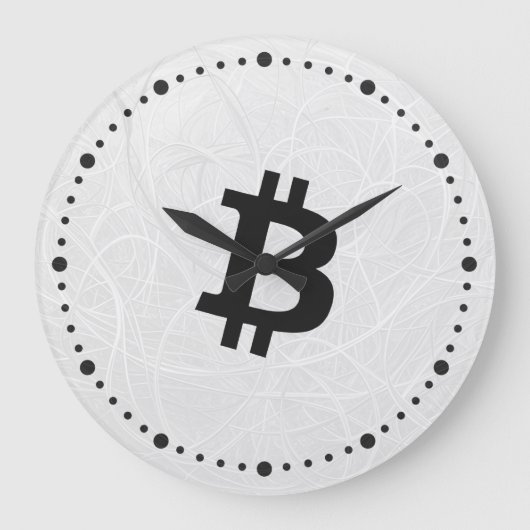 ビットコイン ニューロン ホワイト ラージ壁時計 (正面)