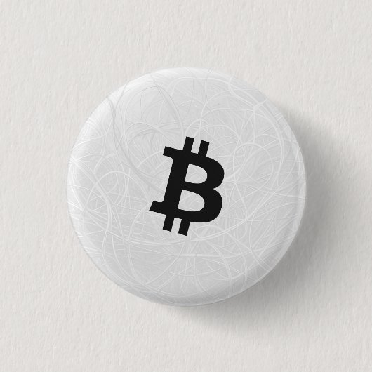 ビットコイン ニューロン ホワイト 缶バッジ (正面)