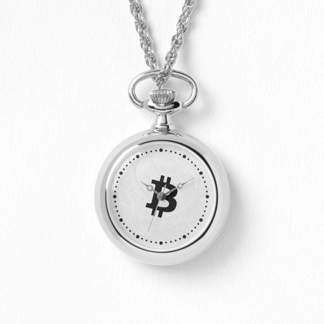 ビットコイン ニューロン ホワイト 腕時計 (正面)