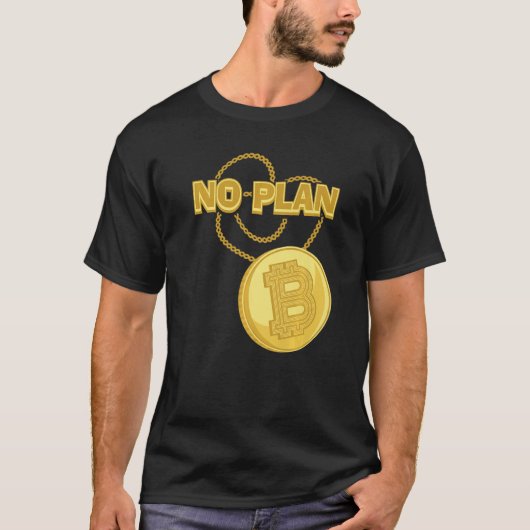ビットコイン ネックレス No Plan B 暗号通貨 BTC コイン Tシャツ (正面)