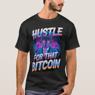 ビットコイン ハッスル ウルフ ボス 暗号資産 研鑽 デジタル Tシャツ