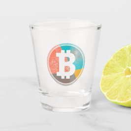 ビットコイン パステル ポップアート ハーフトーン ロゴ ショットグラス