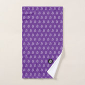 ビットコイン パープル (スタイル2) バスタオルセット (ハンドタオル)