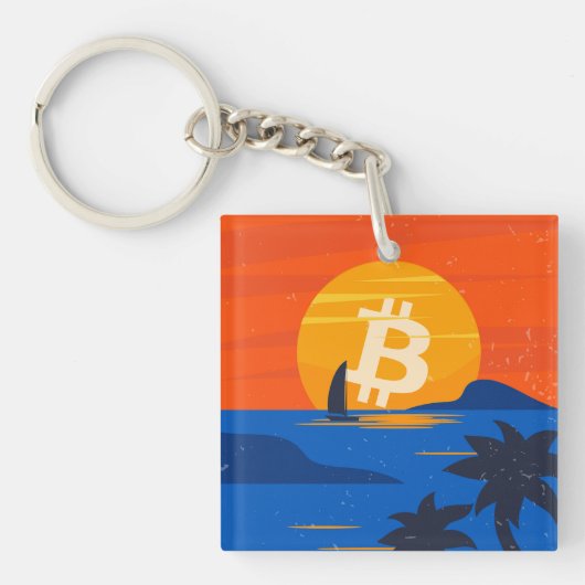 ビットコイン ビーチ キーホルダー (正面)