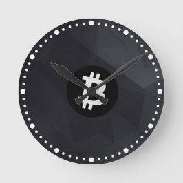 ビットコイン ブラッククリスタル ラウンド壁時計