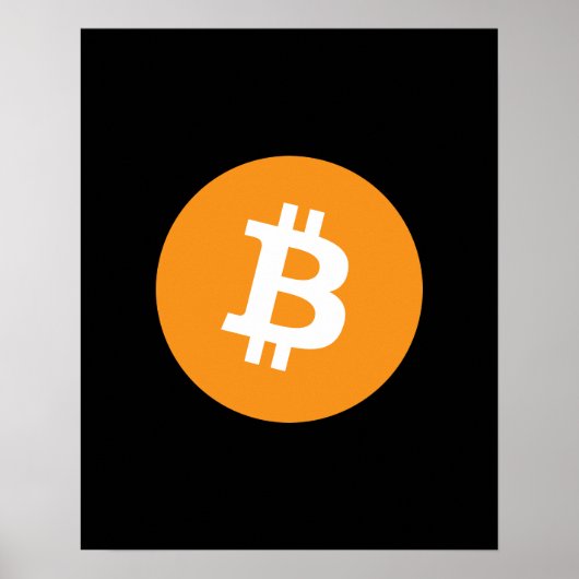 ビットコイン ブラック オレンジ 暗号通貨 ポスター (正面)