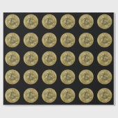 ビットコイン ブラック ラッピングペーパー (フラット)