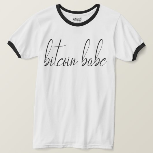 ビットコイン・ベイビーTシャツ - 黒と白 Tシャツ (デザイン正面)