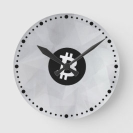 ビットコイン ホワイトクリスタル ラウンド壁時計