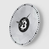 ビットコイン ホワイトクリスタル ラージ壁時計 (傾斜)