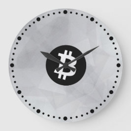 ビットコイン ホワイトクリスタル ラージ壁時計